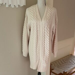 New Hyfve Chunky Knit Cable Cardigan Sweater Large